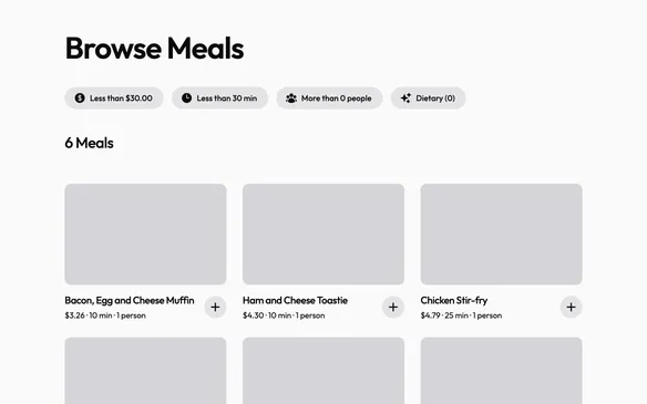 Screenshot of Lunchbox's Browse page